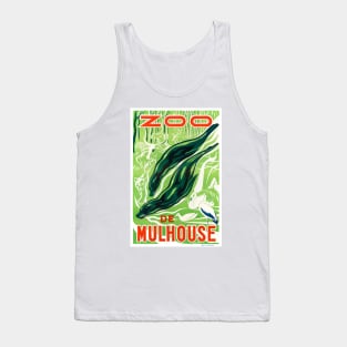 Vintage Travel Poster France Zoo de Mulhouse Tank Top